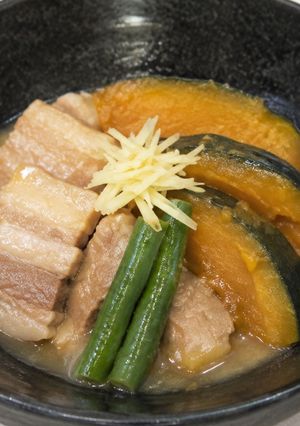 かぼちゃと豚バラ肉のみそ煮-レシピのメイン写真
