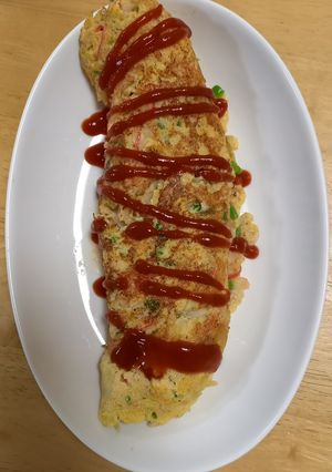 かにかまと、ピーマンのオムレツ。-レシピのメイン写真