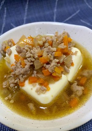 【おうち給食】豆腐のそぼろあんかけ-レシピのメイン写真