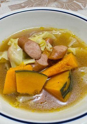 南瓜とキャベツのバルサミコ酢スープ-レシピのメイン写真