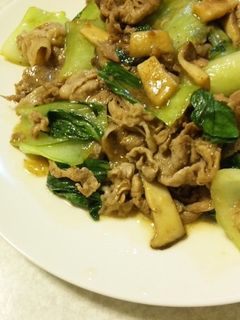 チンゲン菜と豚の醤油炒め-レシピのメイン写真