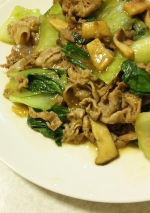 チンゲン菜と豚の醤油炒め-レシピのメイン写真