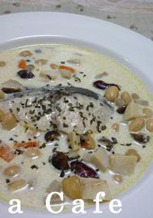 鰆ときのことサラダ豆のクリーム煮-レシピのメイン写真