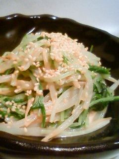 節約☆ヘルシー☆もやしと水菜の和え物-レシピのメイン写真