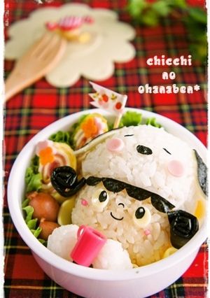 ＊キャラ弁＊　スヌーピー被りな女の子♪-レシピのメイン写真