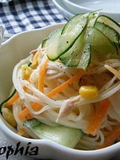 ツナマヨDEそうめんサラダ-レシピのメイン写真