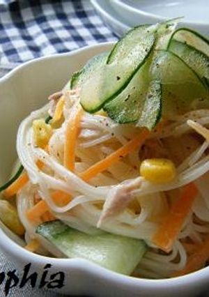 ツナマヨＤＥそうめんサラダ-レシピのメイン写真