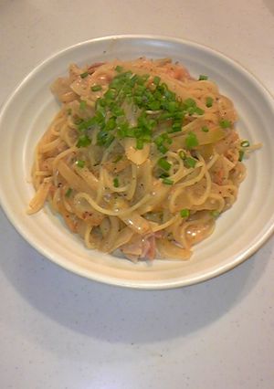 ヘルシー！キムチクリームパスタ-レシピのメイン写真