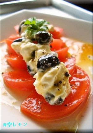 黒豆クリｰムチｰズをトマトに乗せて-レシピのメイン写真