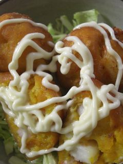 はんぺんと海老とかぼちゃのボール揚げ-レシピのメイン写真