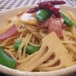 春!たけのことエンドウのパスタ♪