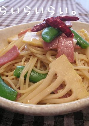 春！たけのことエンドウのパスタ♪-レシピのメイン写真