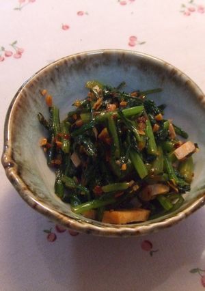 　食べるラー油　春菊おひたし-レシピのメイン写真
