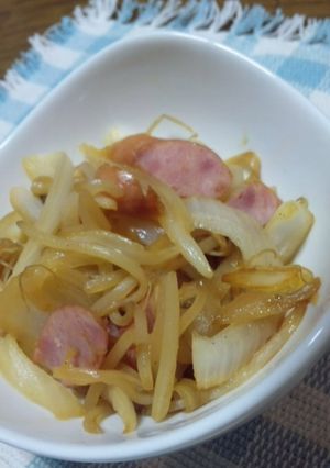 簡単*甘〜い♪新玉ねぎともやしの炒め物-レシピのメイン写真