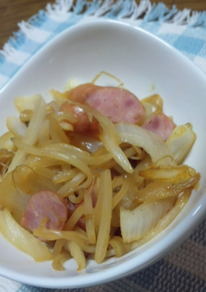 簡単＊甘〜い♪新玉ねぎともやしの炒め物-レシピのメイン写真