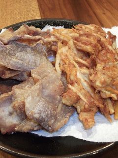 少ない油で♪豚バラ唐揚げ&かき揚げ-レシピのメイン写真