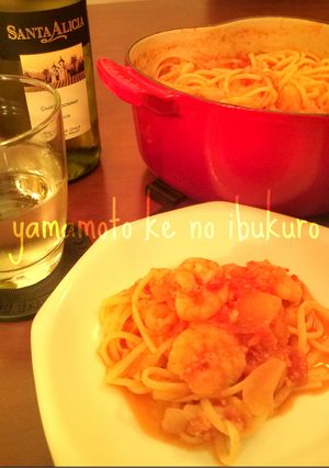 カニ缶で旨味！カニのトマトソースパスタ-レシピのメイン写真