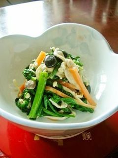 えのきでかさ増し☆青菜と黒豆のごま和え-レシピのメイン写真