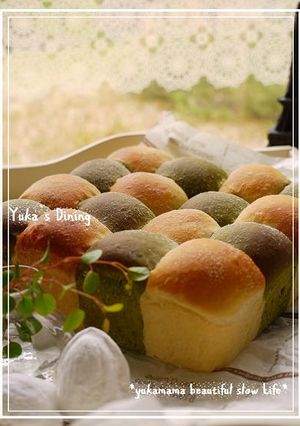 ほうれん草と南瓜のスクエアちぎりパン　-レシピのメイン写真