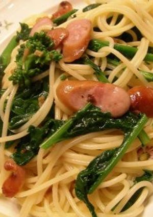 アラ簡単♪青菜とウィンナーのパスタ-レシピのメイン写真