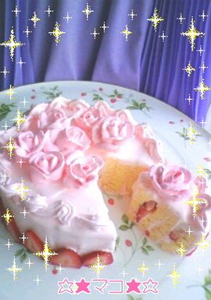 ＊薔薇decoイチゴのケーキ＊-レシピのメイン写真