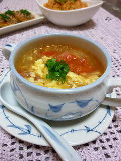 ❤トマトと春雨のかきたま中華スープ❤-レシピのメイン写真