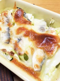 春キャベツとオイルサーディンのチーズ焼き-レシピのメイン写真