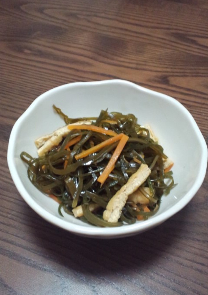 ご飯がすすむ！切り昆布とあげの煮物-レシピのメイン写真
