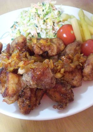 食べるラー油deﾈｷﾞｿｰｽ唐揚げ-レシピのメイン写真