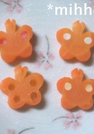 ニンジンのちょうちょ（キャラ弁おかず）-レシピのメイン写真