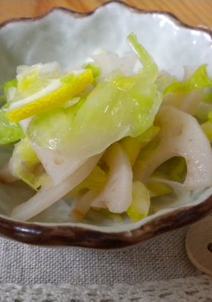 さっぱり☆春キャベツと蓮根の酢の物-レシピのメイン写真