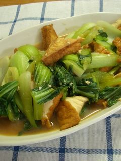 シンプル!青梗菜と厚揚げのオイスター炒め-レシピのメイン写真