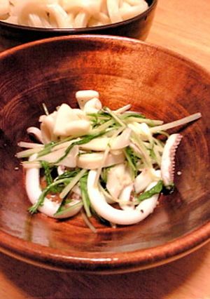 30秒で!?イカと水菜のガーリック炒め-レシピのメイン写真