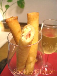 クリームチーズ×生ハムの春巻き揚げ-レシピのメイン写真