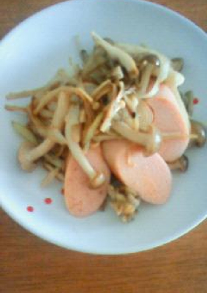 きのこと魚肉ソーセージのしょうゆ炒め-レシピのメイン写真