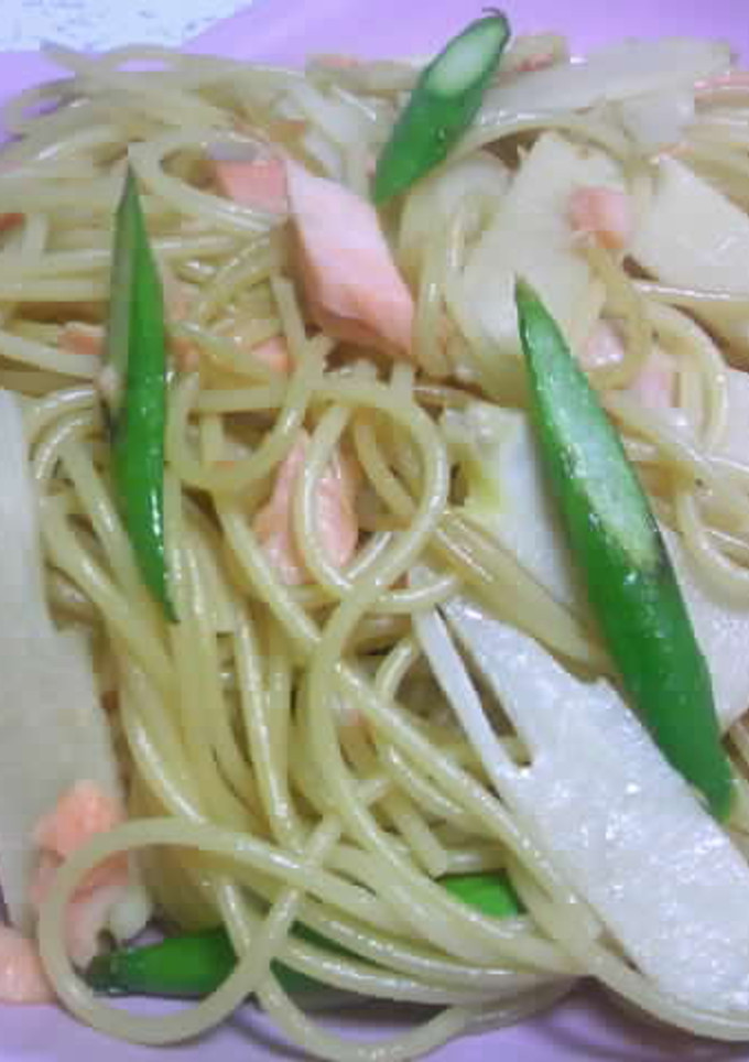 たけのこと鮭の和風パスタ-レシピのメイン写真