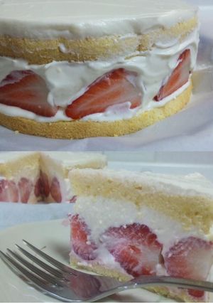 ❤フレジェ風♬苺のチーズクリームケーキ❤-レシピのメイン写真