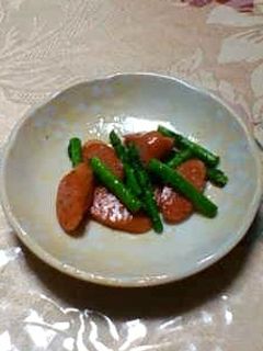 お弁当に♪アスパラ&ソーセージ炒め-レシピのメイン写真