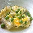 えんどう豆と高野豆腐の卵とじ。
