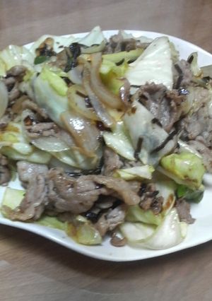 超簡単♪豚小間・野菜 塩こんぶ炒め-レシピのメイン写真