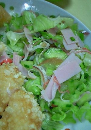 茗荷にレタスにごま油！？付合せにどうぞ♪-レシピのメイン写真