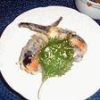 なすのサーモンはさみ揚げ