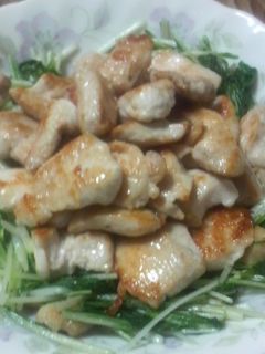 水菜と鶏胸肉の炒め物-レシピのメイン写真