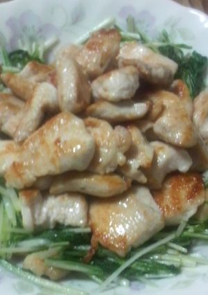水菜と鶏胸肉の炒め物-レシピのメイン写真