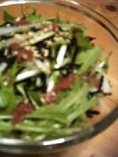 水菜+ひじきのサラダ・梅dressing-レシピのメイン写真