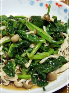 ほうれん草&しめじのにんにく醤油和え-レシピのメイン写真