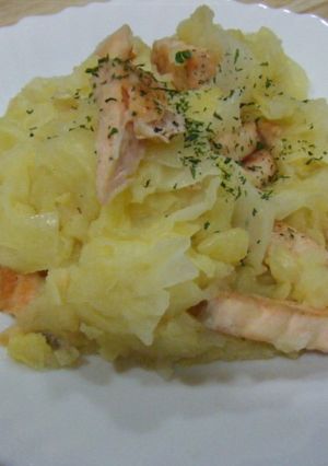 キャベツとサーモンの柔らか炒め煮-レシピのメイン写真
