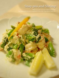 スナップえんどうとエビのマヨ炒め-レシピのメイン写真
