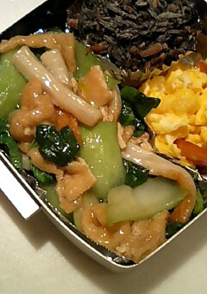 簡単。チンゲン菜と油揚げの炒め物-レシピのメイン写真