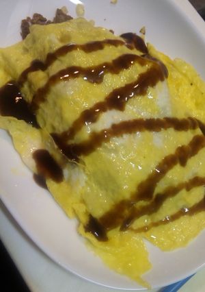 ご飯が進む！挽き肉と玉ねぎのオムレツ？-レシピのメイン写真